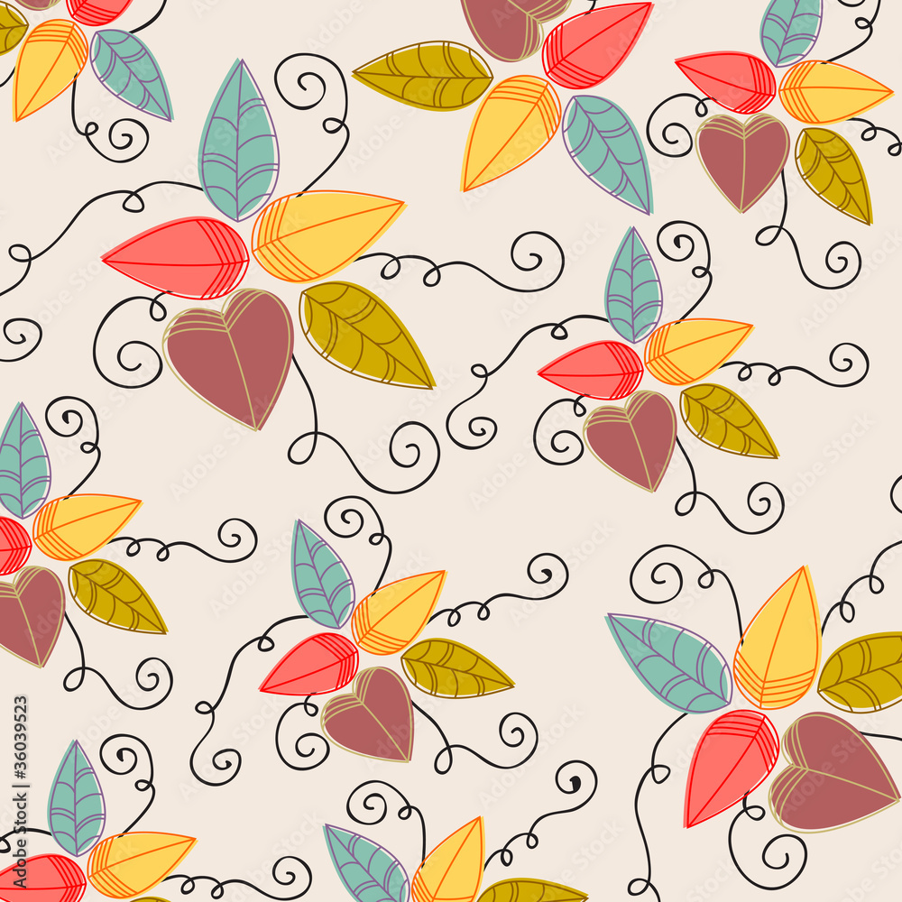 Cute autumn leaves illustration