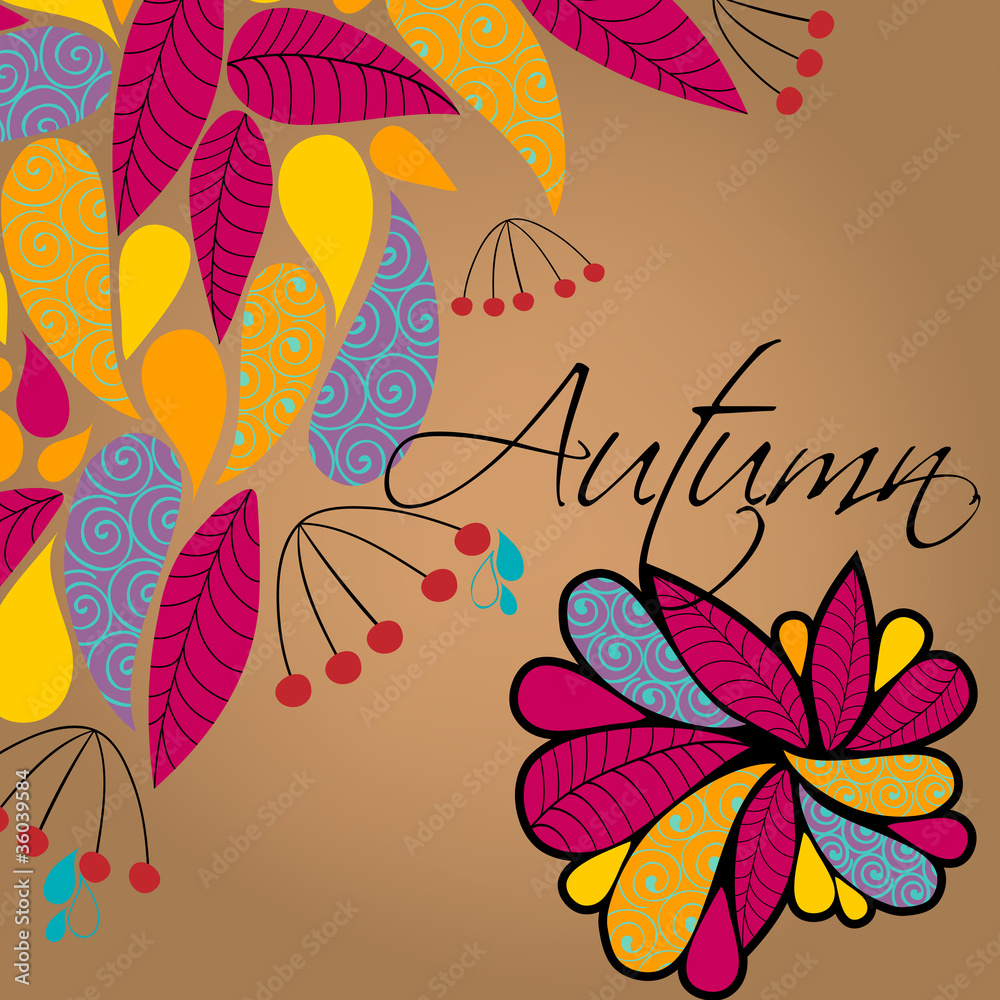 Naklejka premium Cute autumn illustration