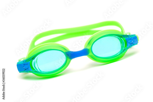 glasses for swim on white background