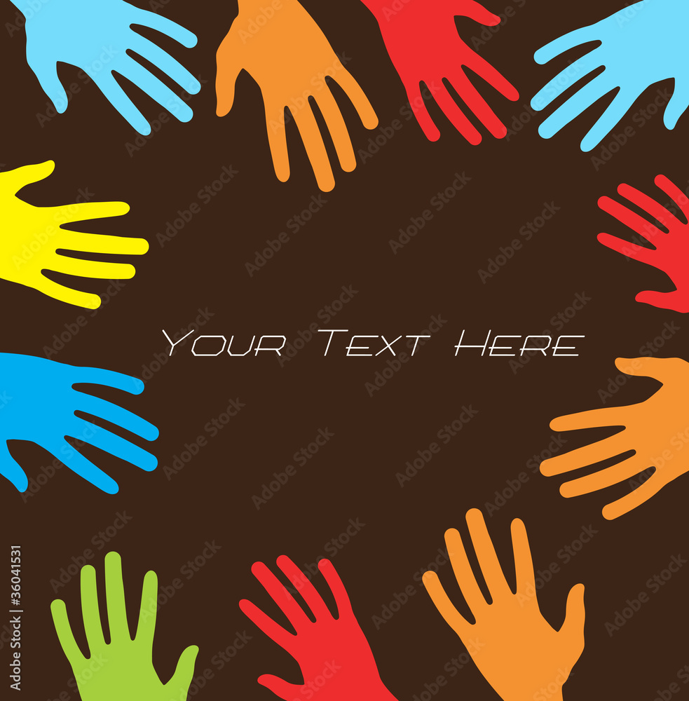 Collection Of Colorful Hands Collection Of Colorful Hands