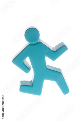 Blue Stick Man Running