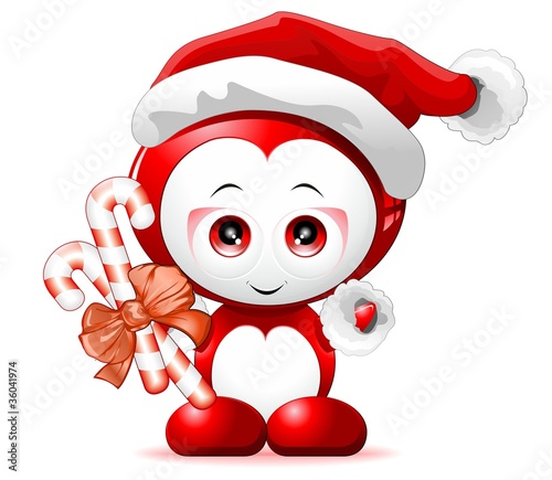 Babbo Natale Pupazzo-Santa Claus Cartoon Character-Vector