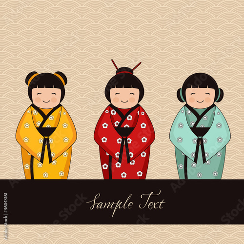 japanese kokeshi characters - dolls