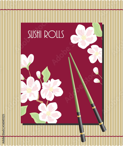 Menu for sushi rolls