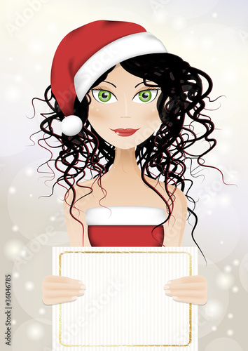 Ragazza natalizia con cartello - Christmas girl