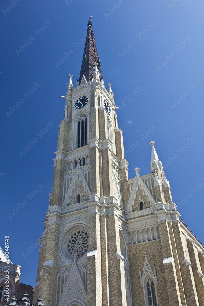 Monument catholic cathedral in the town of Novi Sad, Serbia.
