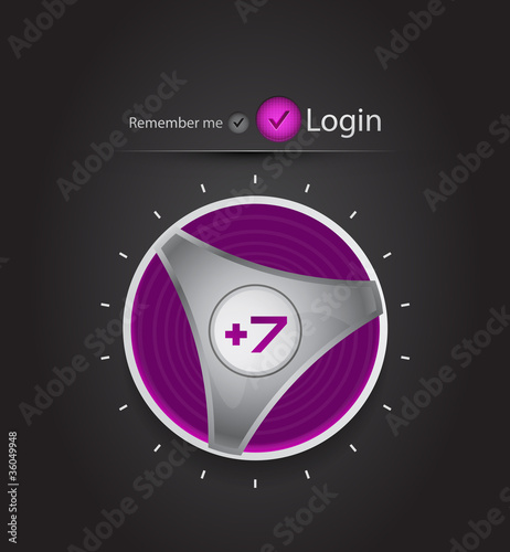 Vector login page with tune button