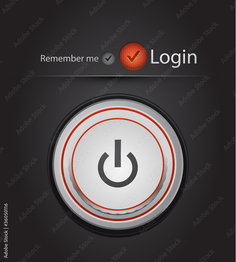 Vector login page with tune button Vector login page with tune button