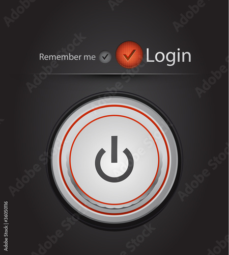 Vector login page with tune button