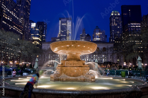 Bryant park at night