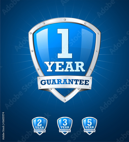 Blue vector guarantee shield collection