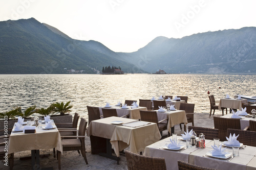 luxury restaurant on the sea in kotor bay