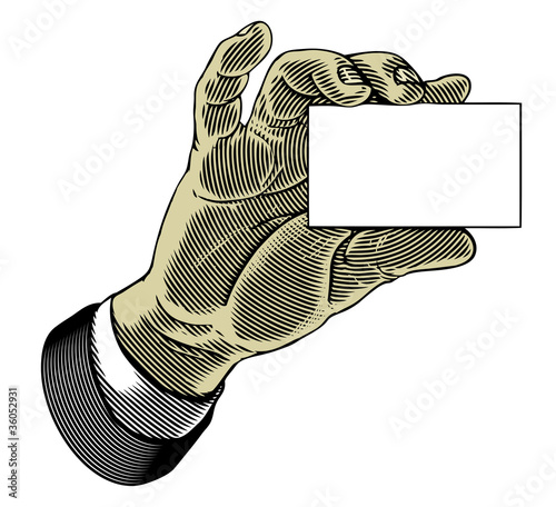 Hand holding empty card