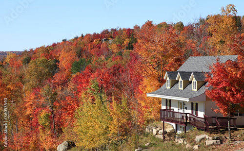 Villa in autumn, Mont Tremblant, Quebec, Canada