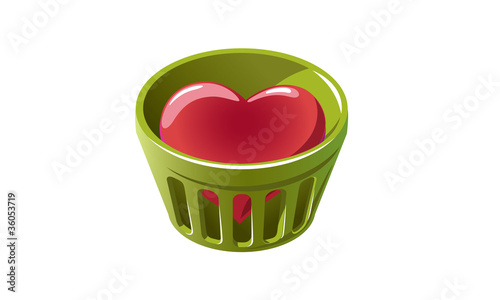 Heart in bin