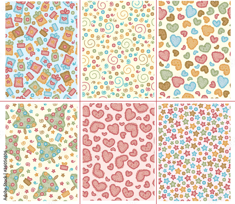 Cute seamless pattern for holiday design. Cute seamless pattern for holiday design.
