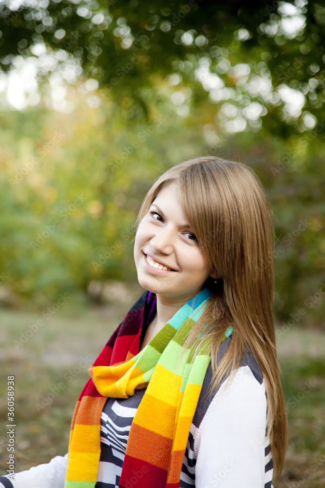 Portrait of girl at outdoor. Portrait of girl at outdoor.