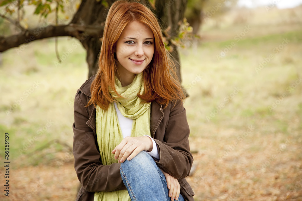 Beautiful girl at outdoor in autumn time Beautiful girl at outdoor in autumn time