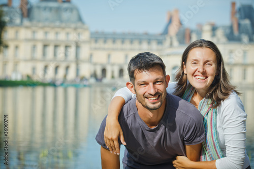 Young Couple Walking in Fontainebleau