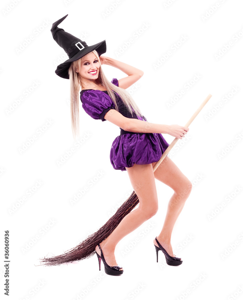 witch with a broom witch with a broom