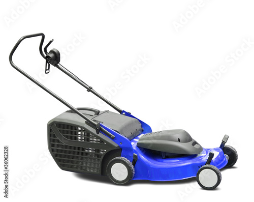 Blue lawn mower