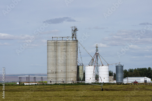 Grain storage silos and elevators