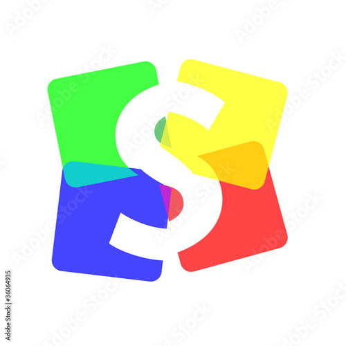 Logo letter S, colours # Vector