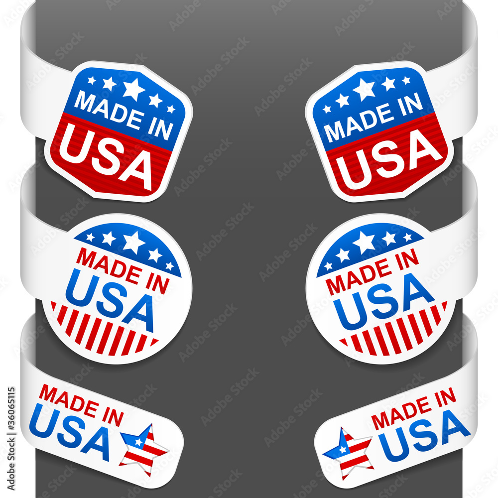Left and right side signs - MADE IN USA. Vector. Left and right side signs - MADE IN USA. Vector.