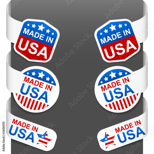 Left and right side signs - MADE IN USA. Vector.
