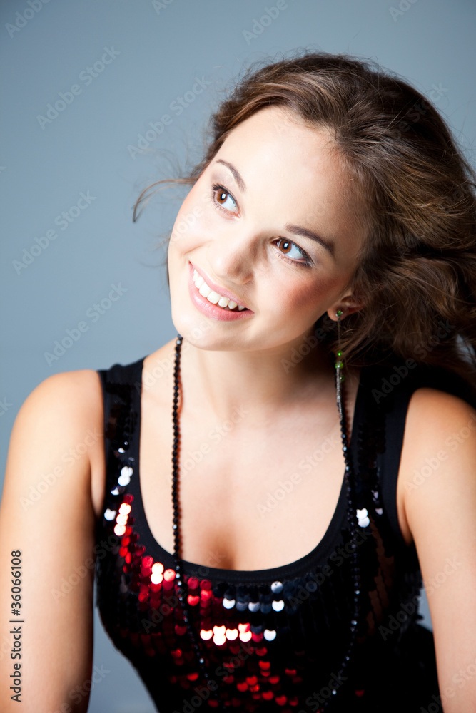 Portrait of young beautiful disco dancer girl