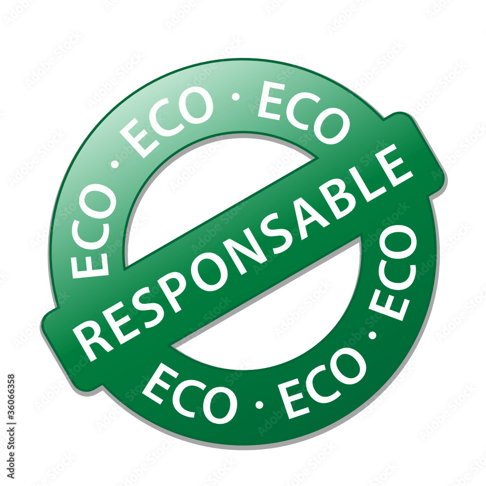 Tampon "ECO RESPONSABLE" (commerce équitable solidaire label) Stock Vector  | Adobe Stock