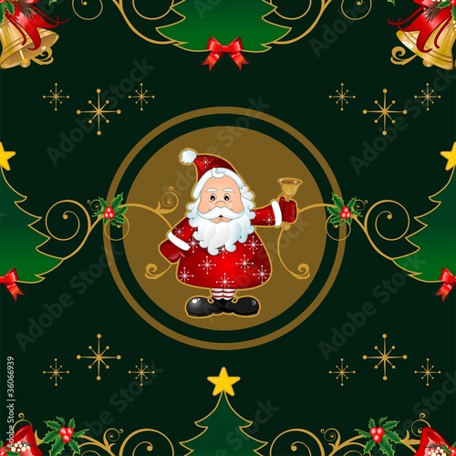 Christmas green background Seamless