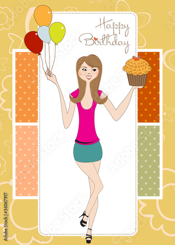 Sweet Sixteen Birthday card with young girl