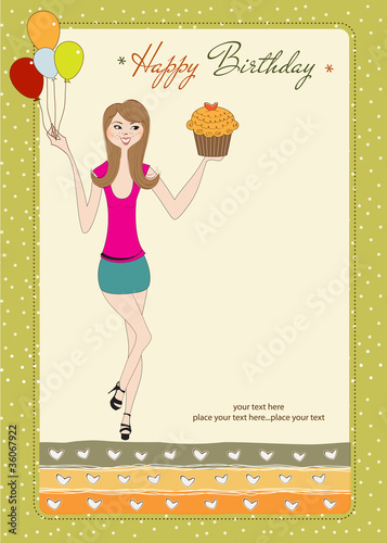 Sweet Sixteen Birthday card with young girl