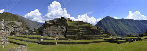 Panorama of Terraces at Macchu Picchu