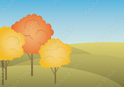 Autumn landscape. vector  gradient