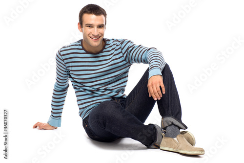 Young man sitting