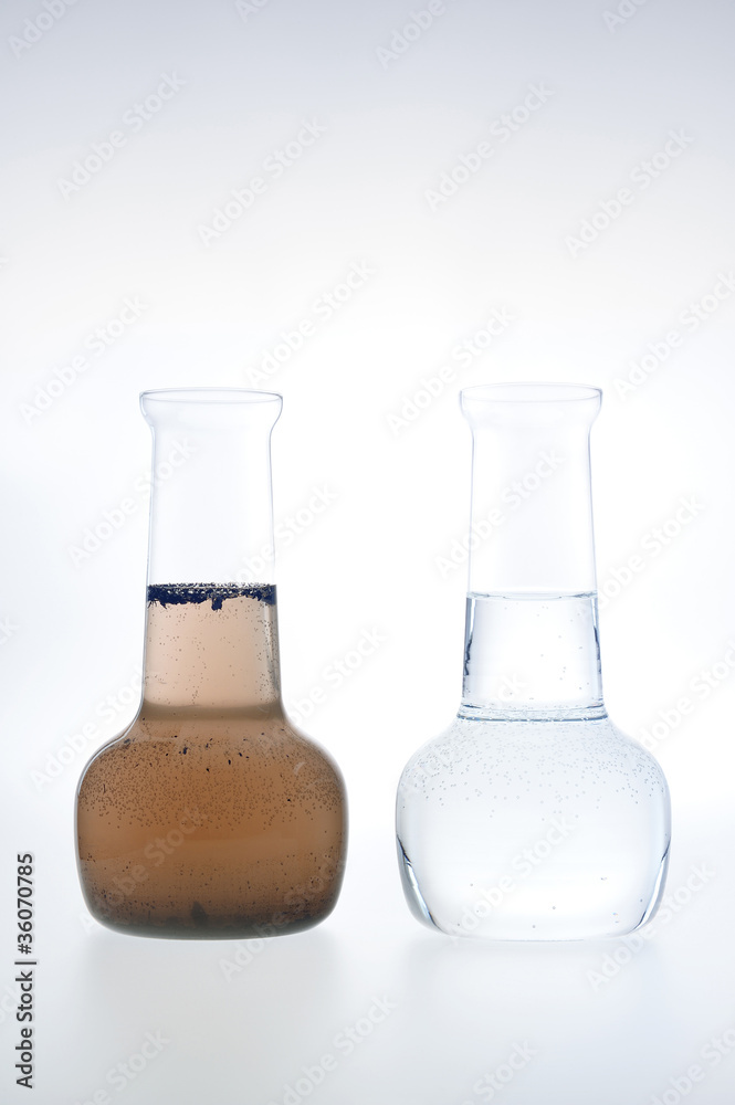 Sample of clean and dirty water isolated Sample of clean and dirty water isolated