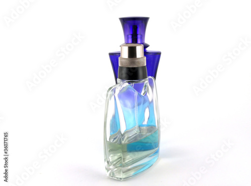 Two glass bottles for perfumery