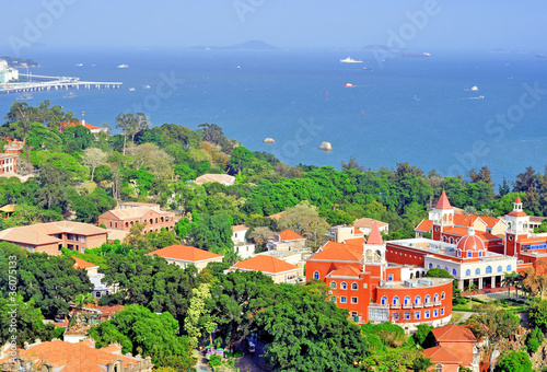 Xiamen Gulang-yu island aerial view photo