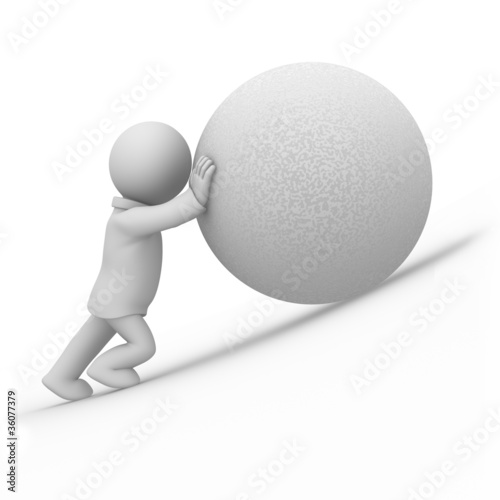 Sisyphus with a concrete ball.