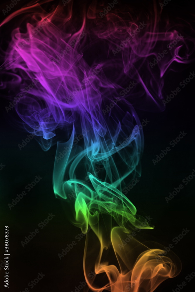 Fototapeta premium Flowing colourful smoke.