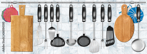 Photography Horizontal set kitchen utensils