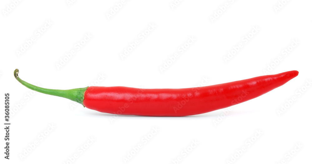 Red hot chili pepper isolated on white background
