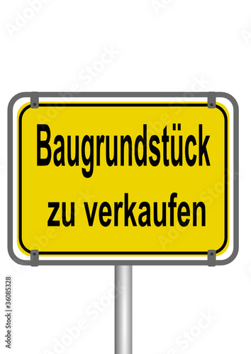 Schild Baugrundstück zu verkaufen