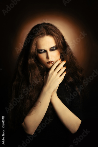 Fashion portrait of gothic woman.