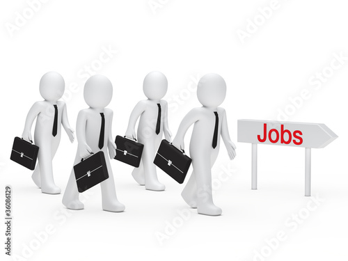 3d businessman run job