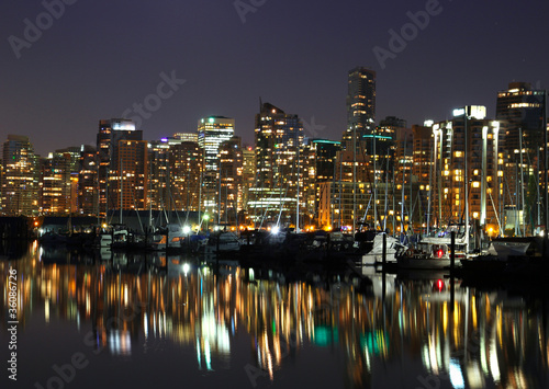 Vancouver downtown night  Canada BC
