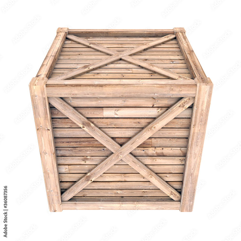 image on a white wooden container, isolated background image on a white wooden container, isolated background