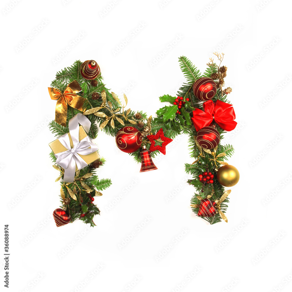 Christmas alphabet letter M Stock Photo Adobe Stock
